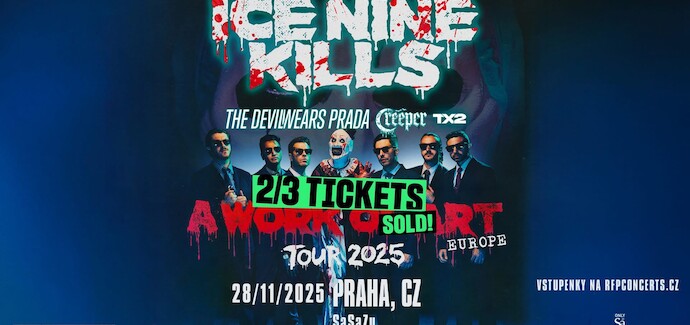 2/3 vstupenek jsou pryč! ICE NINE KILLS už v pátek v Praze