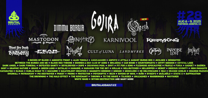 Brutal Assault hlásí 70% line-upu: V pevnosti vystoupí Opeth, Kerry King, Karnivool i Fear Factory