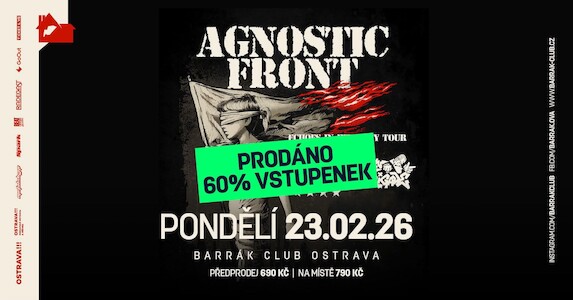 Ulovte si svou vstupenku na Agnostic Front včas!