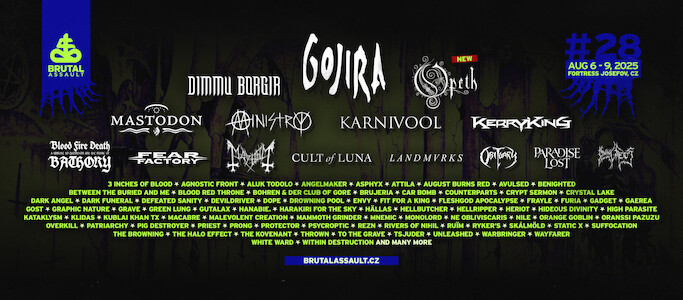 Brutal Assault hlásí 70% line-upu: V pevnosti vystoupí Opeth, Kerry King, Karnivool i Fear Factory